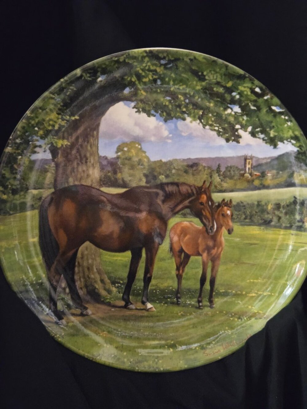 collectible horse plate 1988 Spode English Thoroughbred by Susan Whitcombe